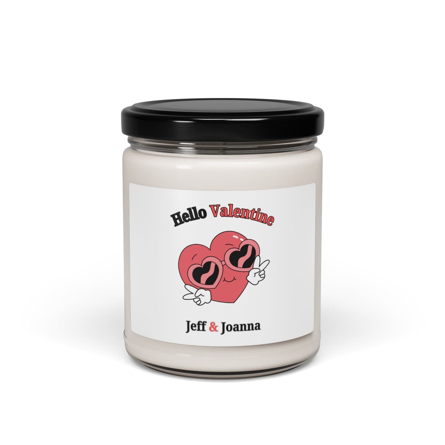 Printify Home Decor Sea Salt + Orchid / 9oz Hello Valentine Personalized Couple Scented Soy Candle 9 oz - 6 Scents