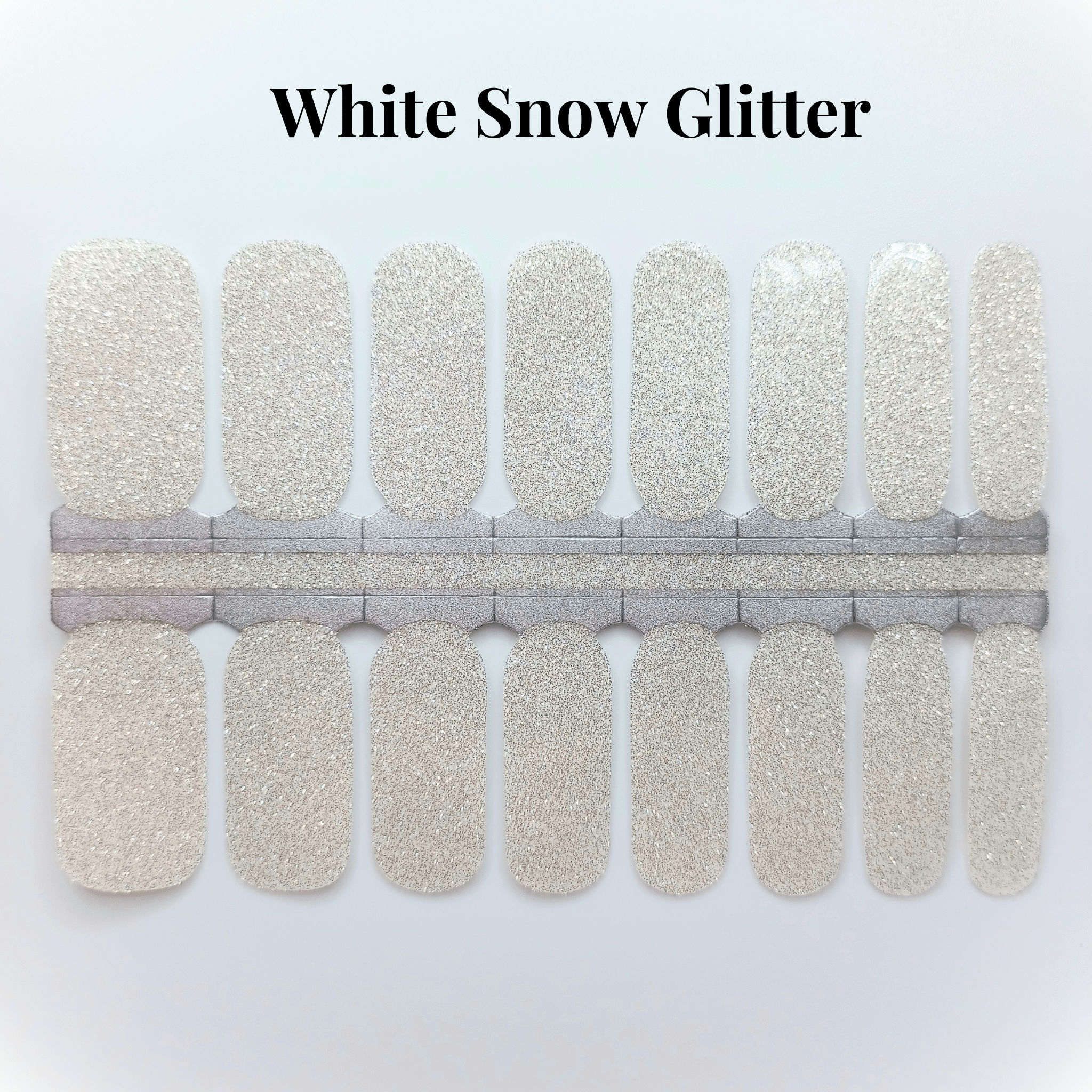 White Snow Glitter - Nail Polish Wraps
