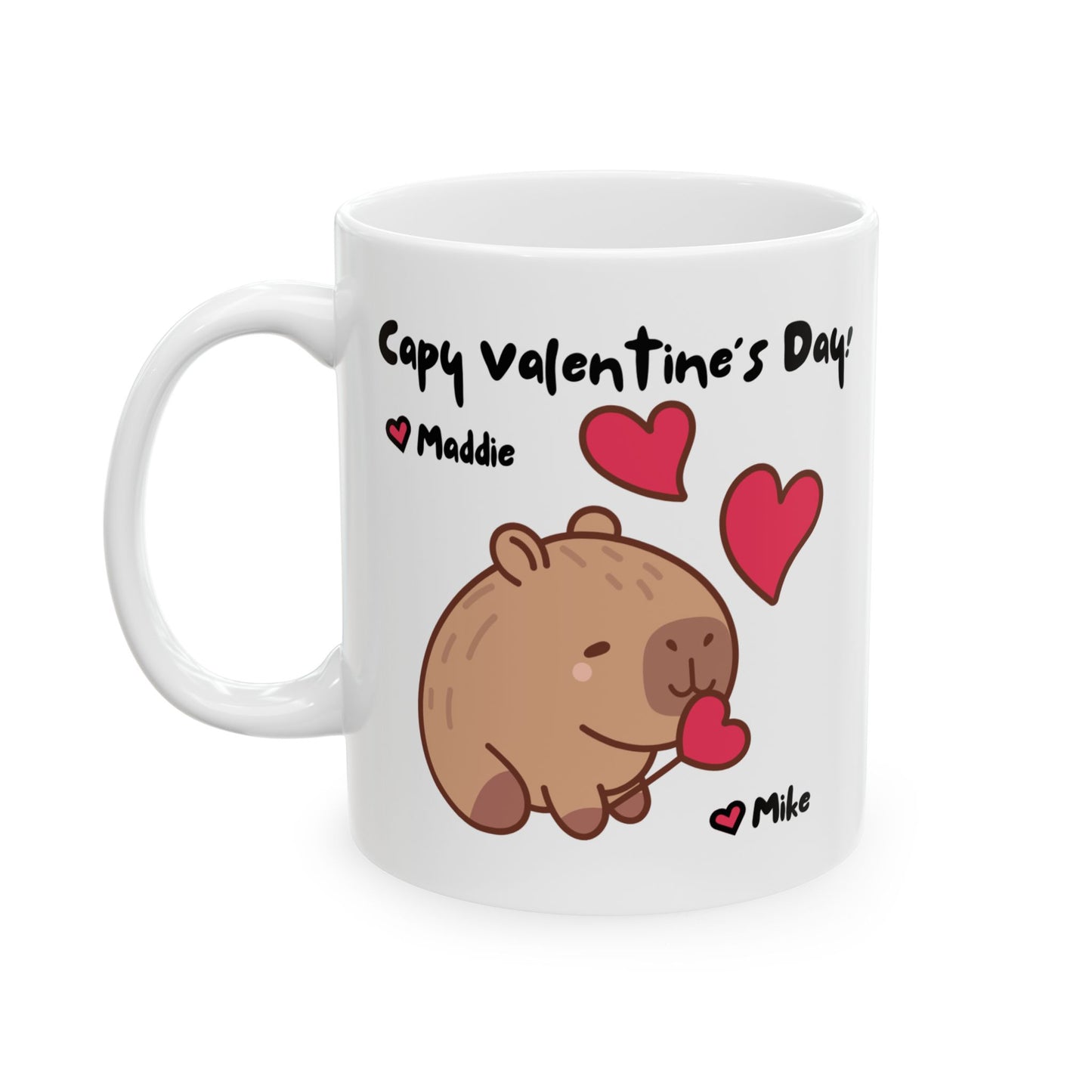 Capy Valentine's Day! Capybura Personalized Ceramic Mug (11oz, 15oz)