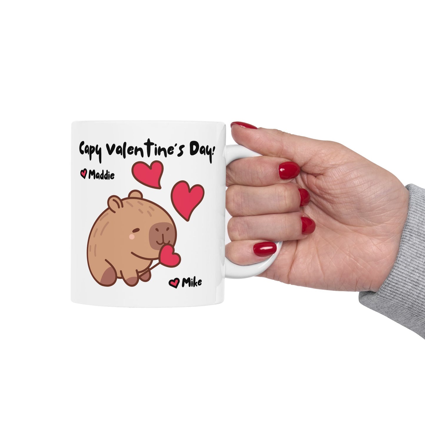 Capy Valentine's Day! Capybura Personalized Ceramic Mug (11oz, 15oz)