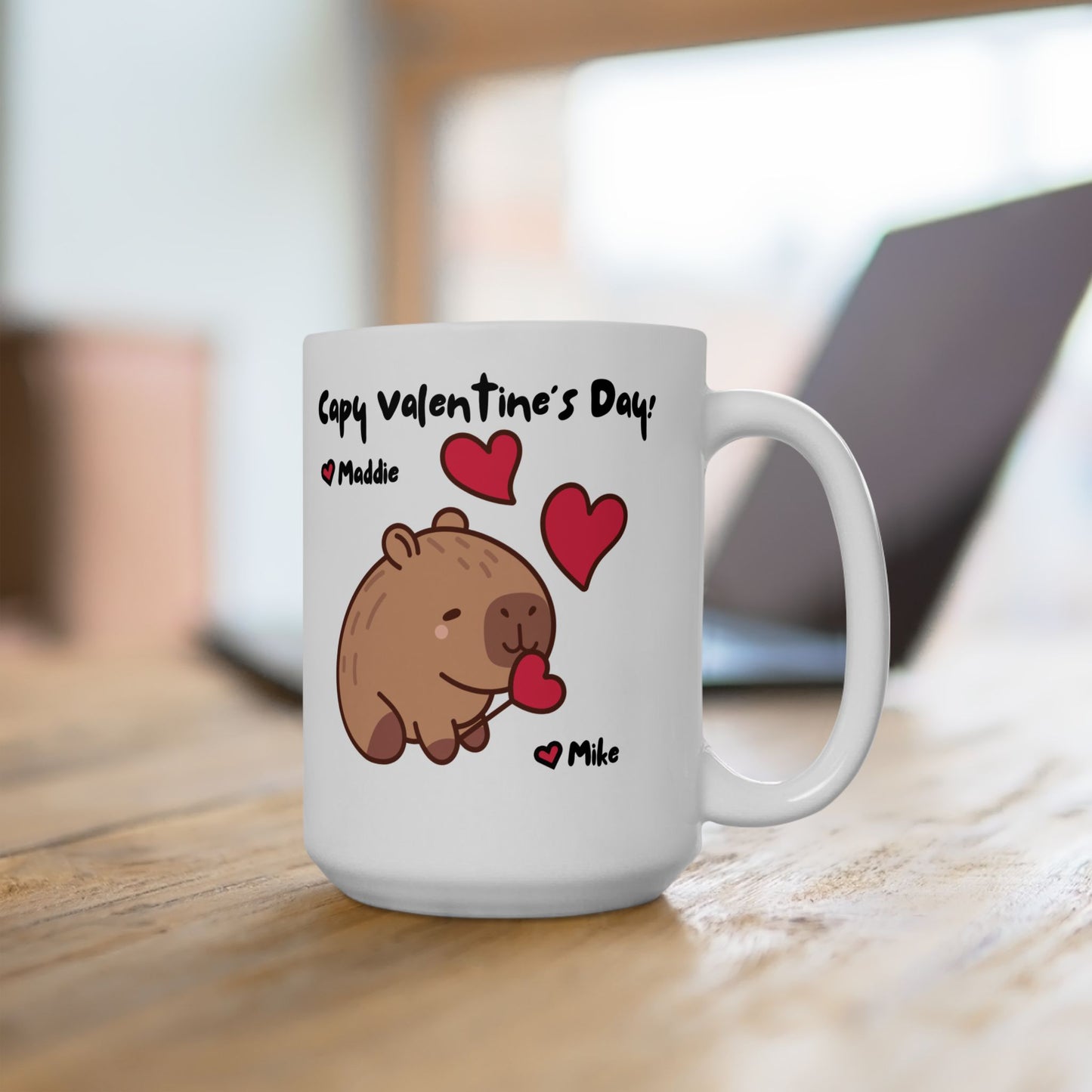 Capy Valentine's Day! Capybura Personalized Ceramic Mug (11oz, 15oz)