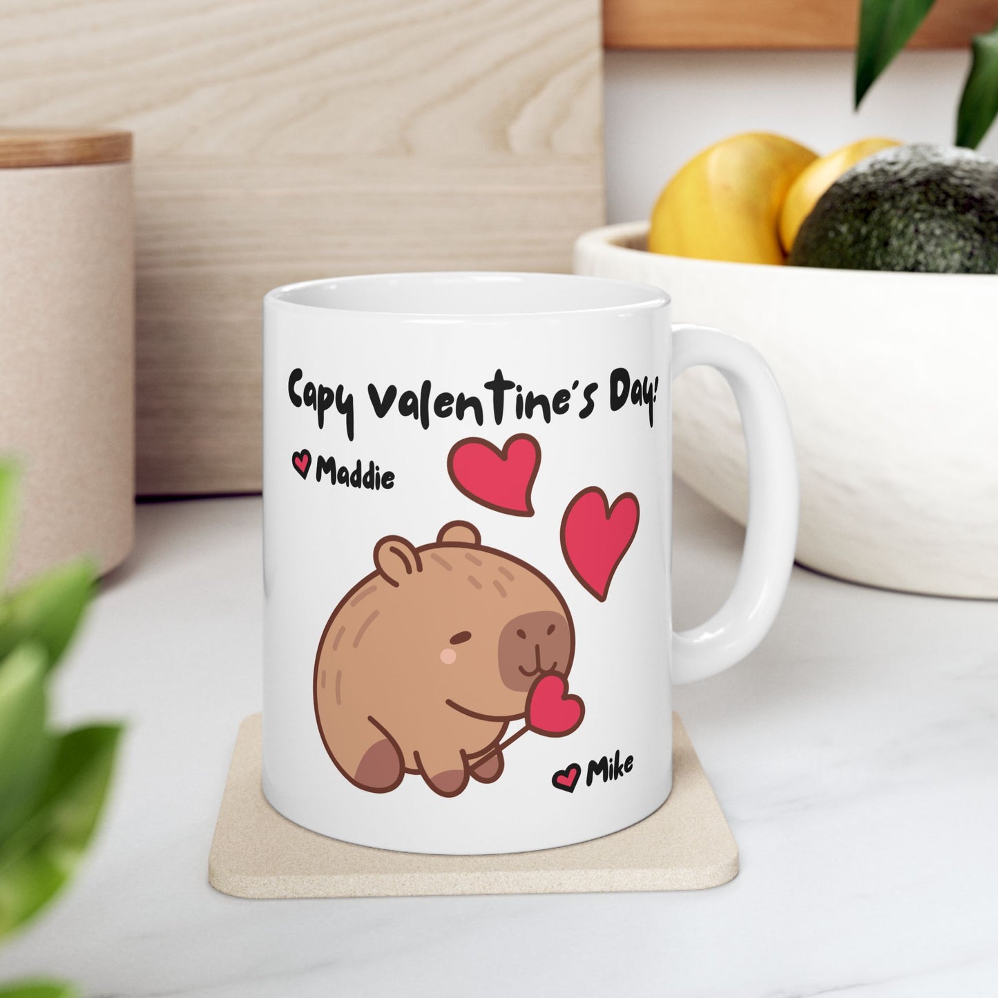 Capy Valentine's Day! Capybura Personalized Ceramic Mug (11oz, 15oz)