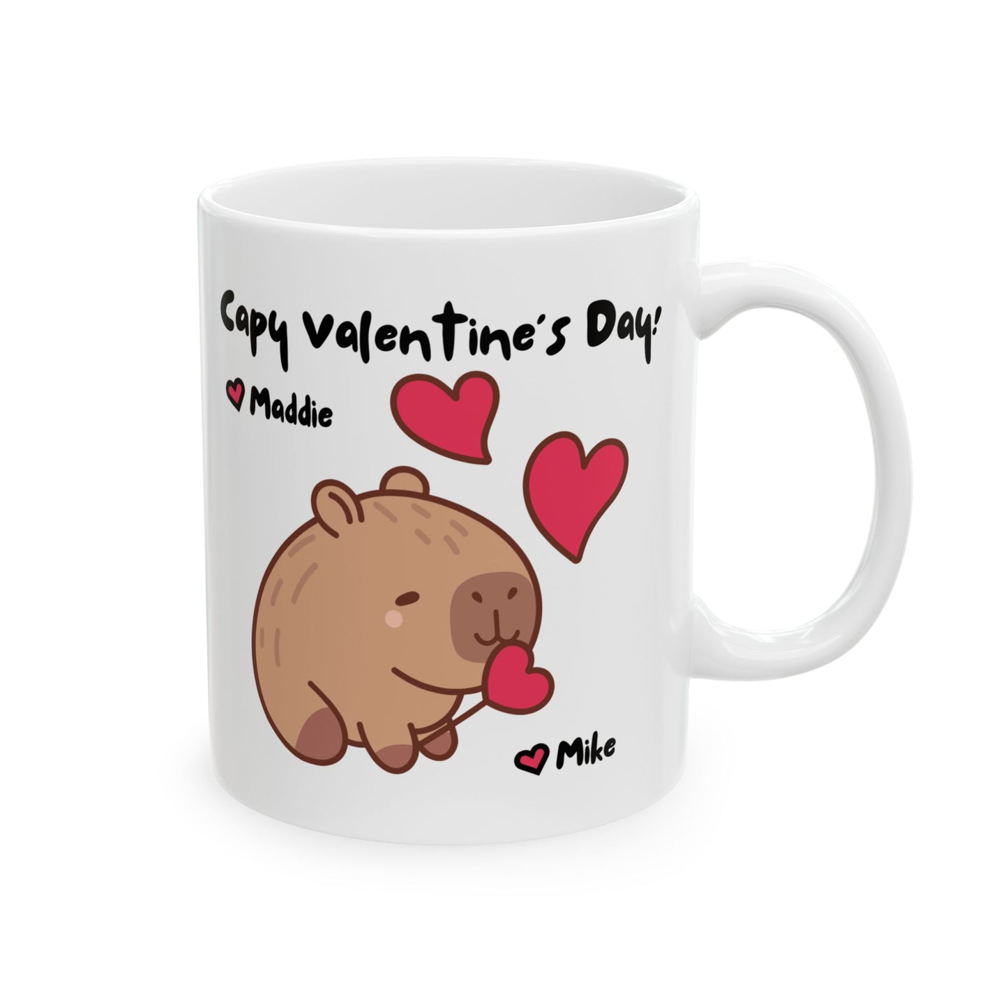 Capy Valentine's Day! Capybura Personalized Ceramic Mug (11oz, 15oz)