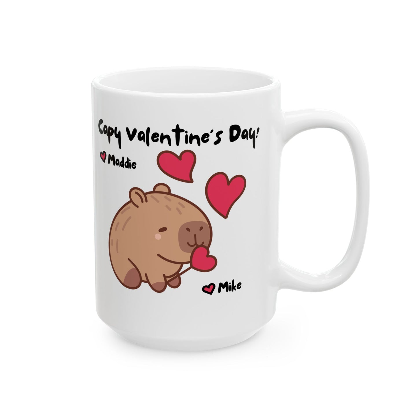 Capy Valentine's Day! Capybura Personalized Ceramic Mug (11oz, 15oz)