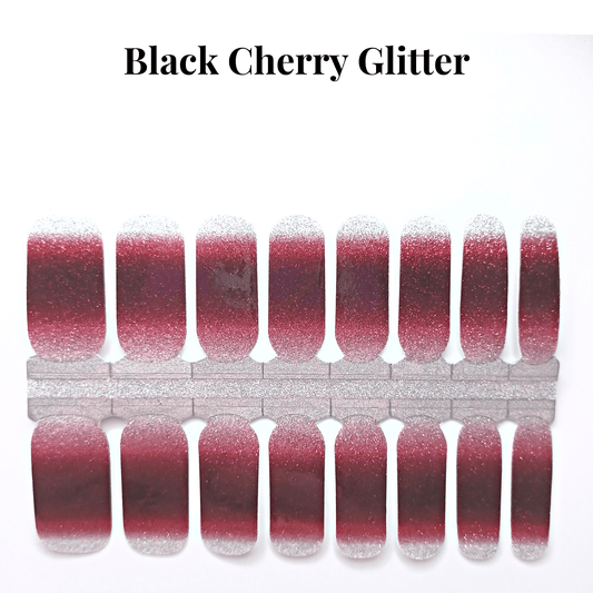 Sweet Little Duck Black Cherry Glitter - Nail Polish Wrap