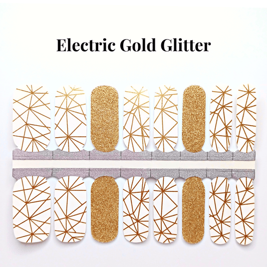 Sweet Little Duck Electric Gold Glitter - Nail Wrap Polish