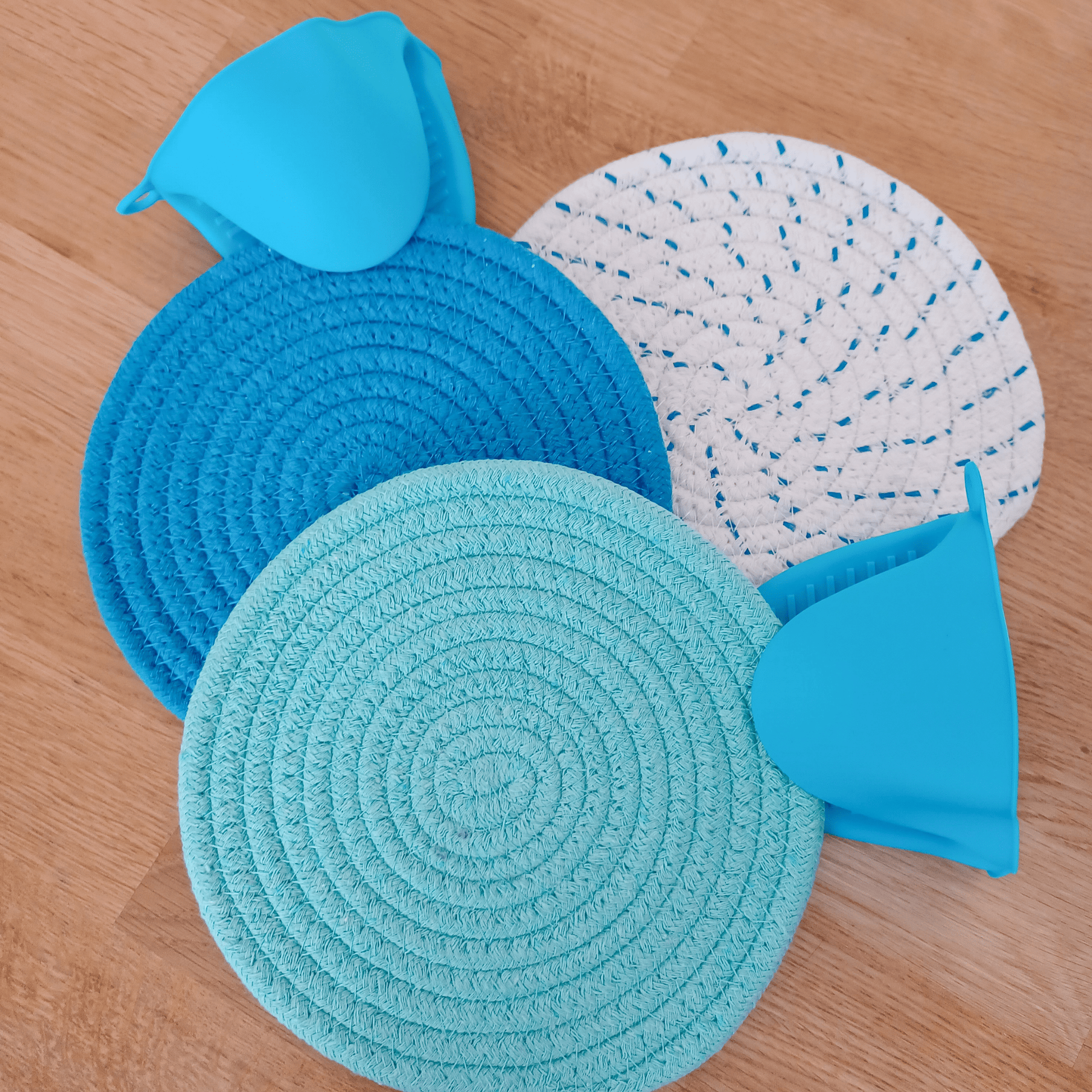 Pot Holders 7 inch Square Solid Color (Pack of 6) - Teal - Pot Holders for Kitchen