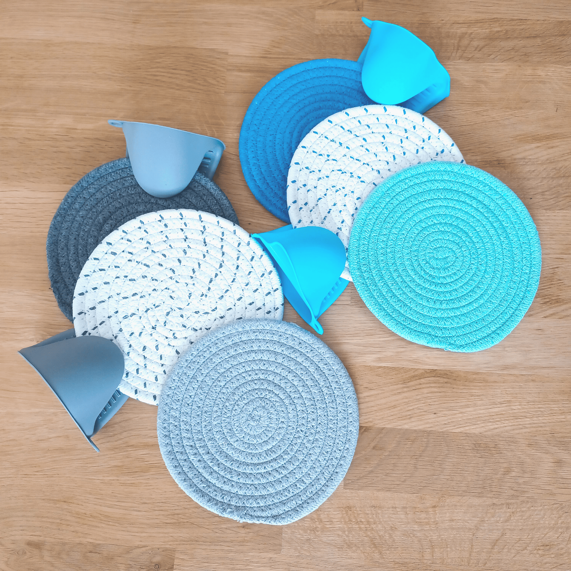 Pot Holders 7 Square Solid Color (Pack of 6) - Teal Blue - Pot Holders For  Kitchen
