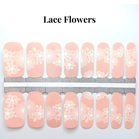 Sweet Little Duck Lace Flowers - Nail Polish Wrap