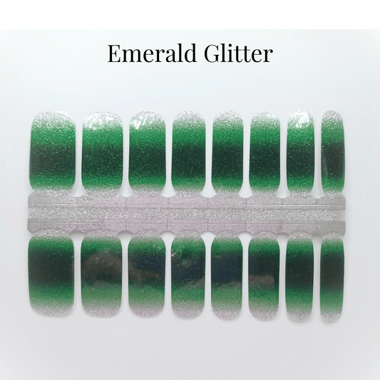 Sweet Little Duck Nail Polish Wrap Emerald Glitter - Nail Polish Wraps